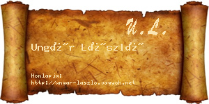 Ungár László névjegykártya